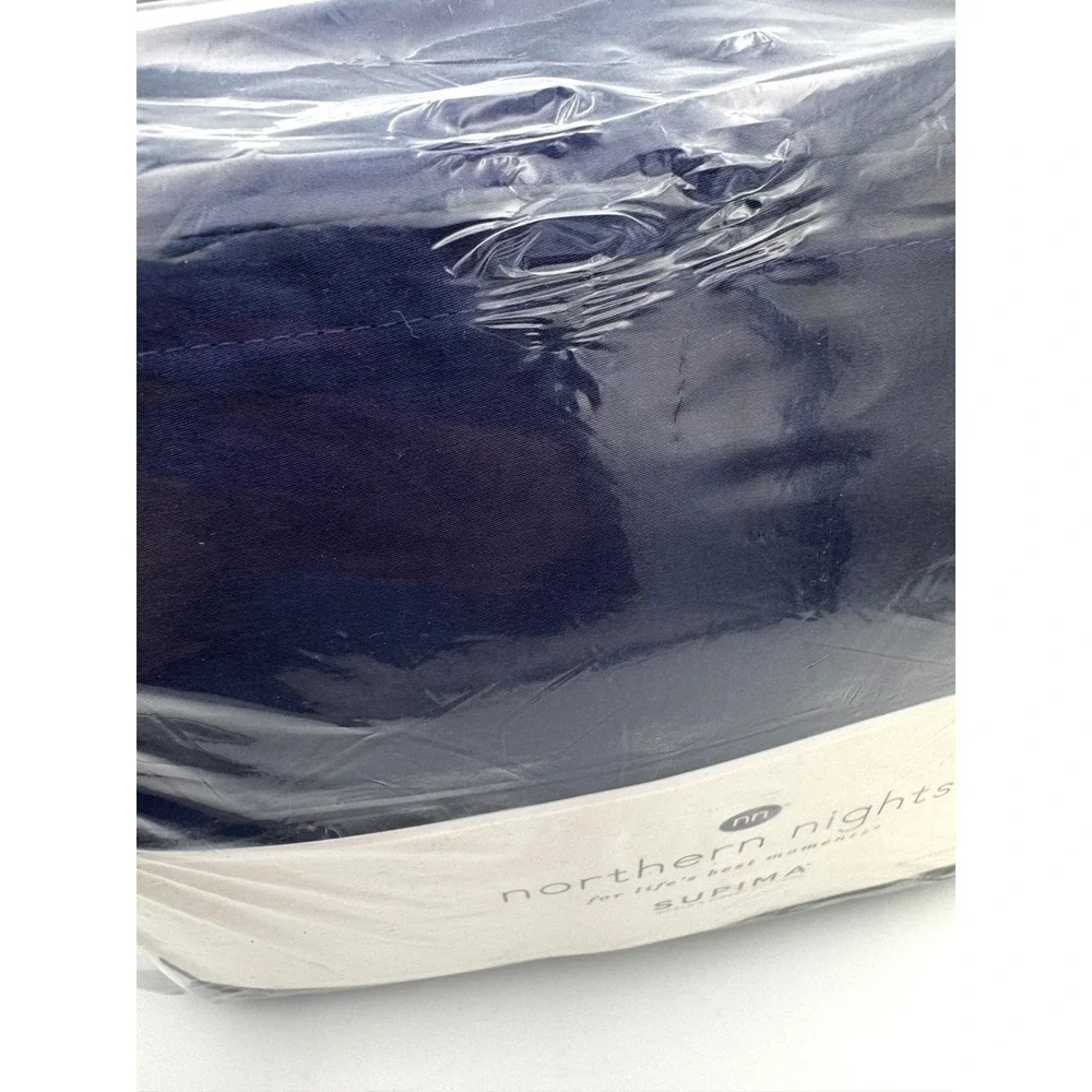 Northern Nights Queen 500TC Supima Cotton Bed Sheet Set Navy Blue New